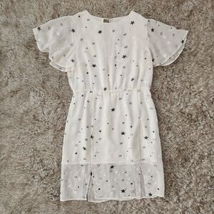 LUCCA Couture Short Flutter Sleeve Knee-length Dress White Women's Size Large